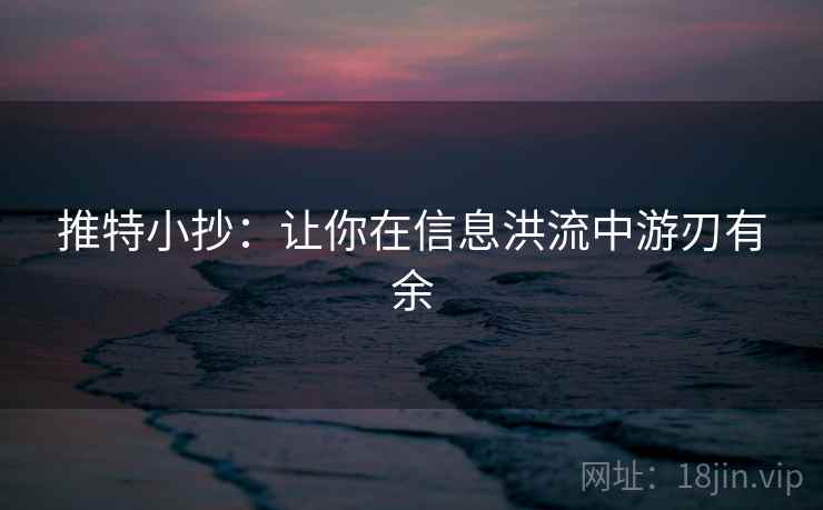 推特小抄：让你在信息洪流中游刃有余
