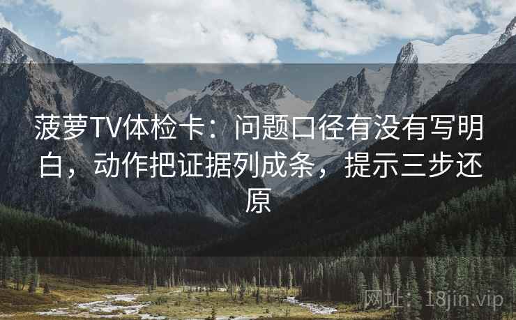 菠萝TV体检卡：问题口径有没有写明白，动作把证据列成条，提示三步还原  第2张