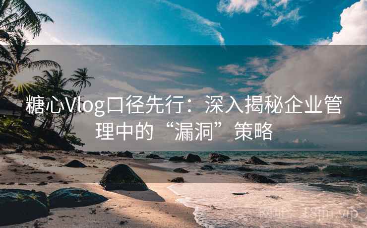 糖心Vlog口径先行：深入揭秘企业管理中的“漏洞”策略  第2张