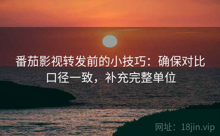 番茄影视转发前的小技巧:确保对比口径一致,补充完整单位